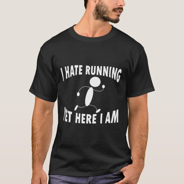 Camiseta Eu Odeio Correr Ainda Aqui Estou Engraçado Motivad (Frente)