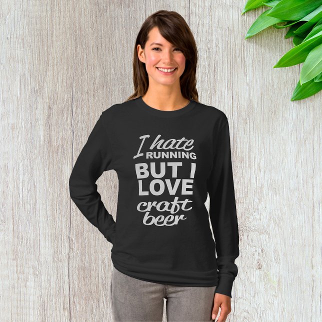 Camiseta Eu Odeio Correr Mas Eu Amo Cerveja Artesanal Manga (Criador carregado)