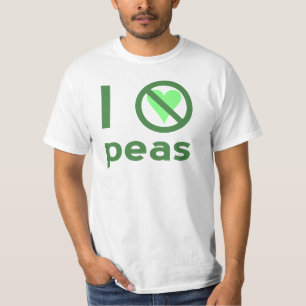 Camiseta Eu Odeio Ervilhas Texto Verde