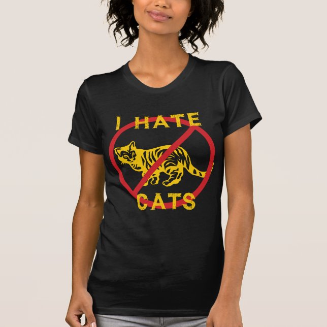 Camiseta Eu Odeio Gatos (Frente)