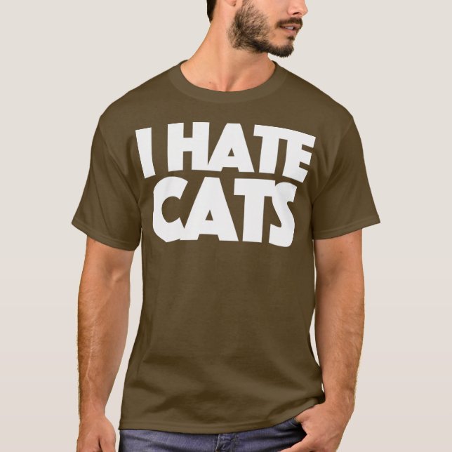 Camiseta eu odeio gatos (Frente)