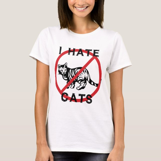 Camiseta Eu Odeio Gatos (Frente)