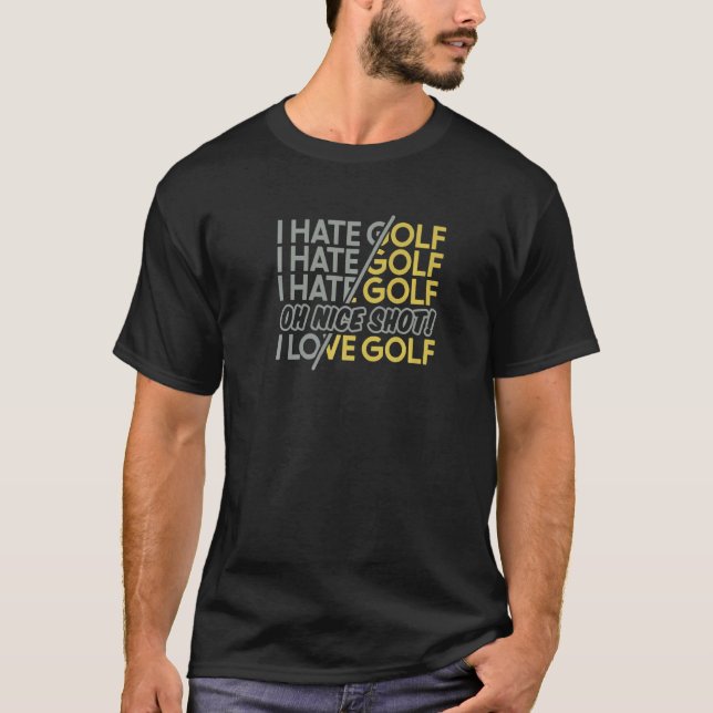 Camiseta Eu Odeio Golfe Carrinho de Golfe Costume Mens Gol (Frente)