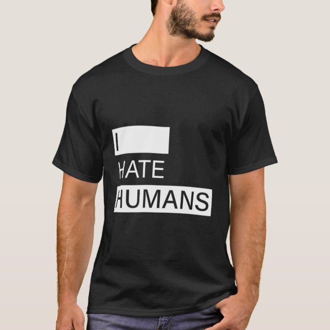 Camiseta Eu Odeio Humanos Engraçados Antisociais (Frente)