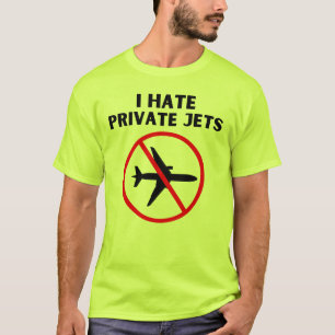 Camiseta Eu odeio jatos privados