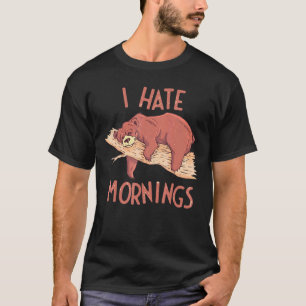 Camiseta Eu Odeio Manhãs Bear Pajama Dormindo