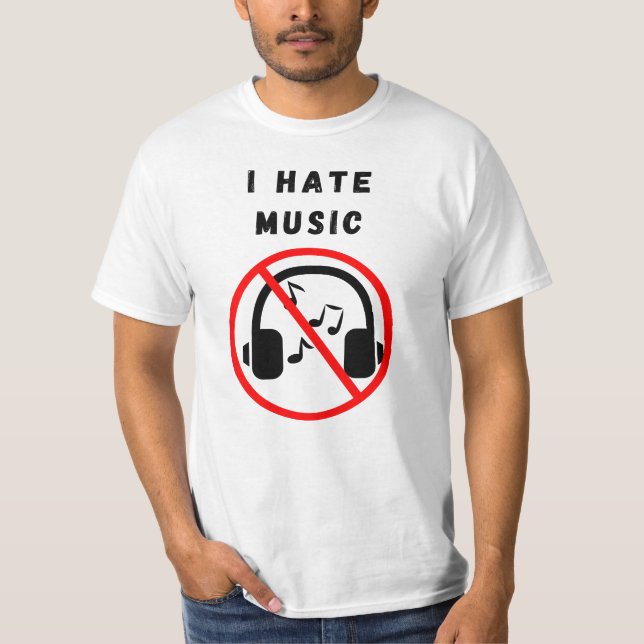 Camiseta Eu odeio música (Frente)