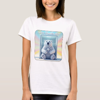 Camiseta Eu Odeio o Calor do Verão - Urso Polar Fofo na Gel