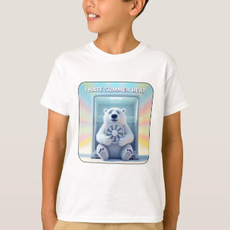Camiseta Eu Odeio o Calor do Verão - Urso Polar Fofo na Gel