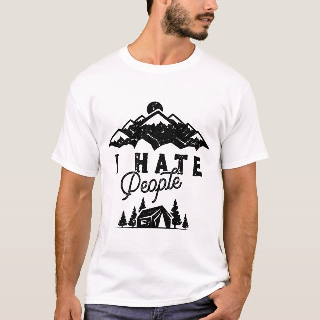 Camiseta eu odeio pessoas (Frente)