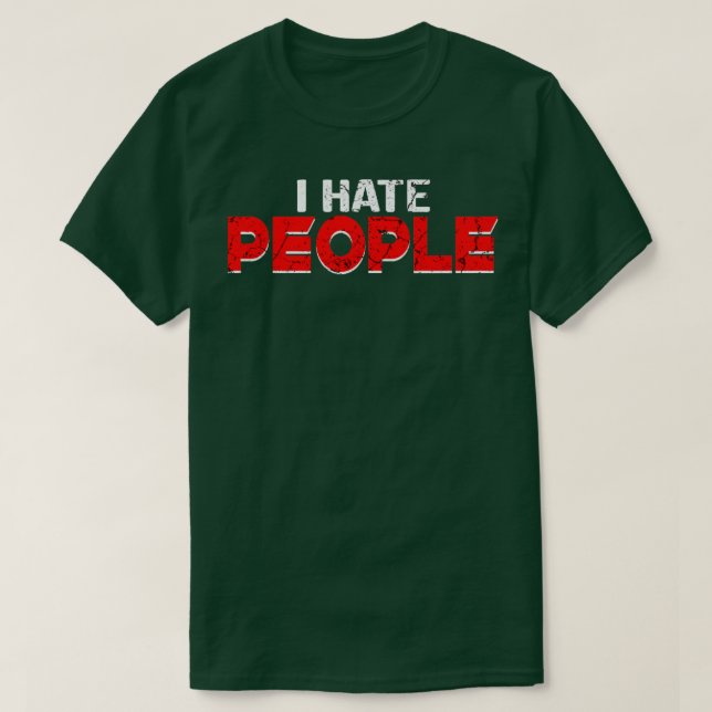 Camiseta Eu odeio pessoas (Frente do Design)