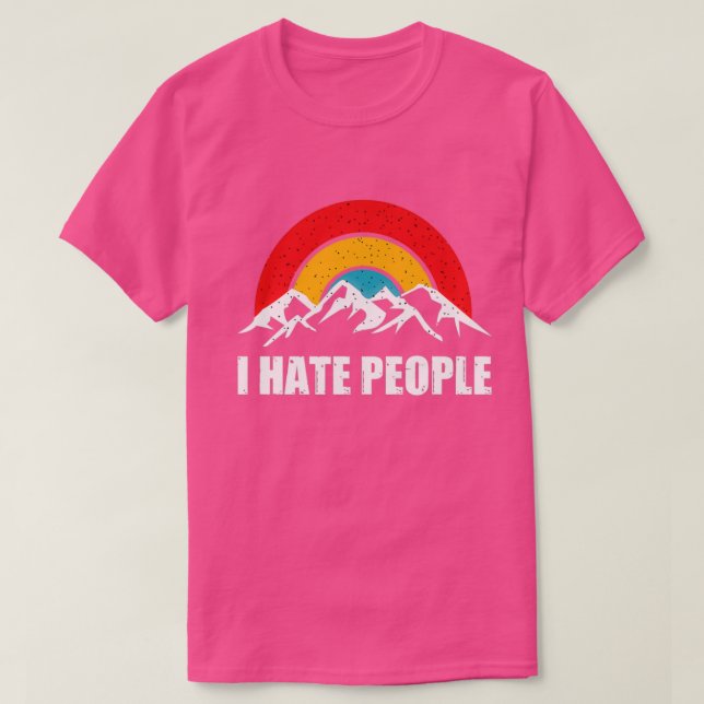 Camiseta Eu Odeio Pessoas Acampando Aventura De Caminho (Frente do Design)