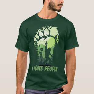 Camiseta Eu Odeio Pessoas Bigfoot Alienígenas Sasquatch Ama