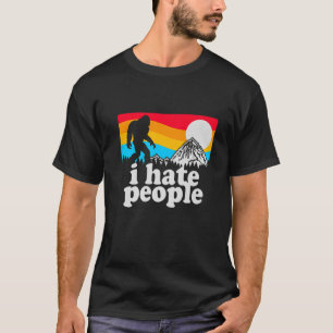 Camiseta Eu Odeio Pessoas Bigfoot Engraçado Caçador Sasqu