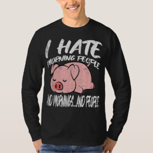 Camiseta Eu Odeio Pessoas De Manhã Animais Preguiçosos