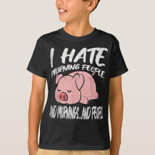 Camiseta Eu Odeio Pessoas De Manhã Animais Preguiçosos
