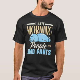 Camiseta Eu Odeio Pessoas De Manhã E Calça Biologia Animal 