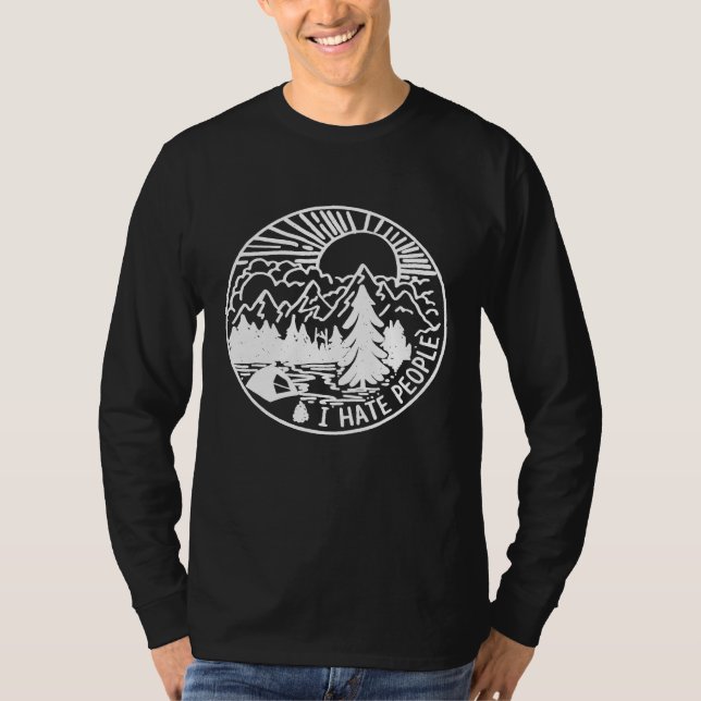 Camiseta Eu Odeio Pessoas Eu Adoro Acampar Engraçado (Frente)
