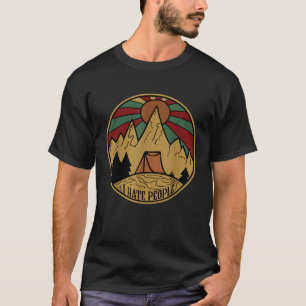 Camiseta Eu Odeio Pessoas Eu Adoro Acampar Engraçado