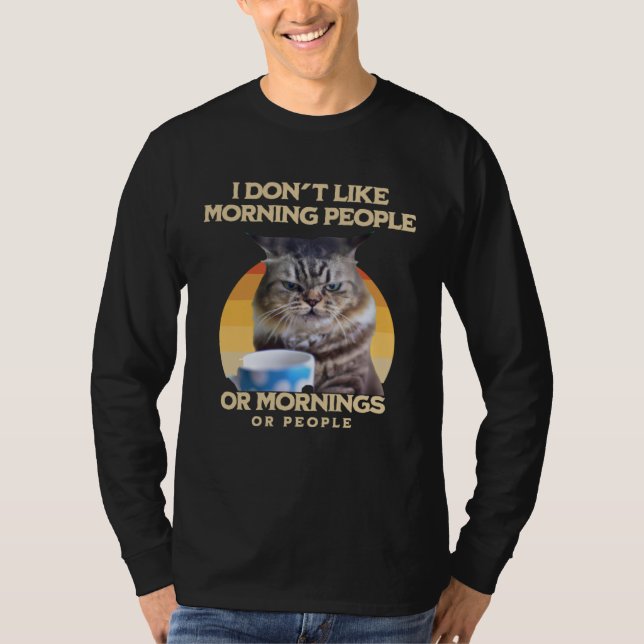 Camiseta Eu Odeio Pessoas Matutinas E Manhãs E Café Das Pes (Frente)