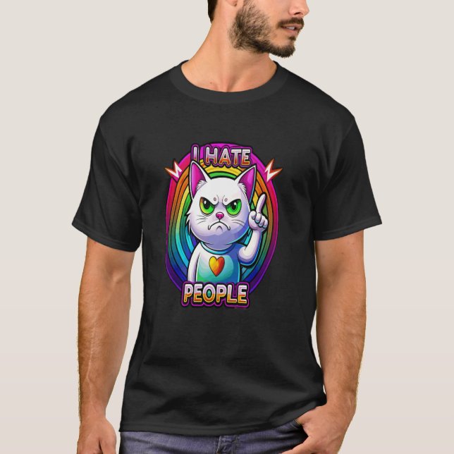 Camiseta Eu Odeio Pessoas Misanthrope Grumpy Anti-Social (Frente)