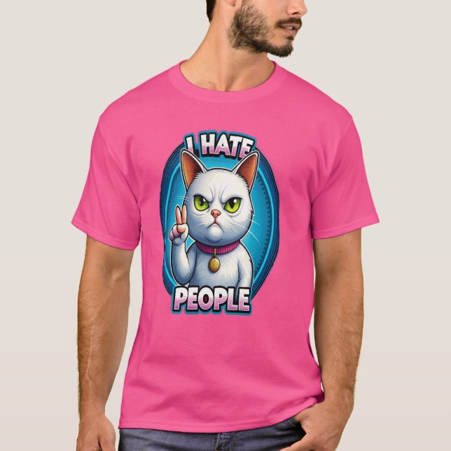 Camiseta Eu Odeio Pessoas Misantropo Grumpy Anti-Ódio (Frente)