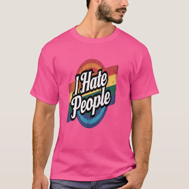 Camiseta Eu Odeio Pessoas Misantropo Grumpy Anti-Ódio (Frente)