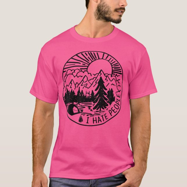 Camiseta Eu Odeio Pessoas Que Eu Adoro Acampar (Frente)