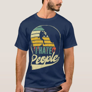 Camiseta Eu Odeio Pessoas Subindo Montagem Vintage Retro