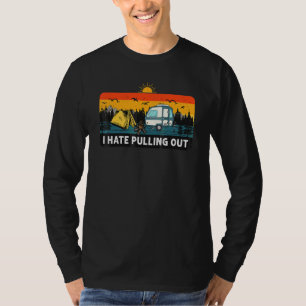 Camiseta Eu Odeio Puxar O Acampamento Retro Antigo Trailer