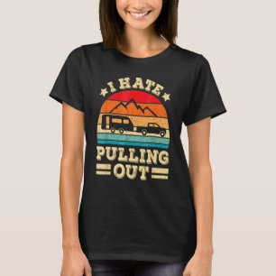 Camiseta Eu Odeio Puxar Reboque de Camping Viagem Retro