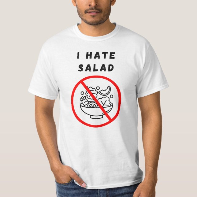 Camiseta Eu odeio salada (Frente)