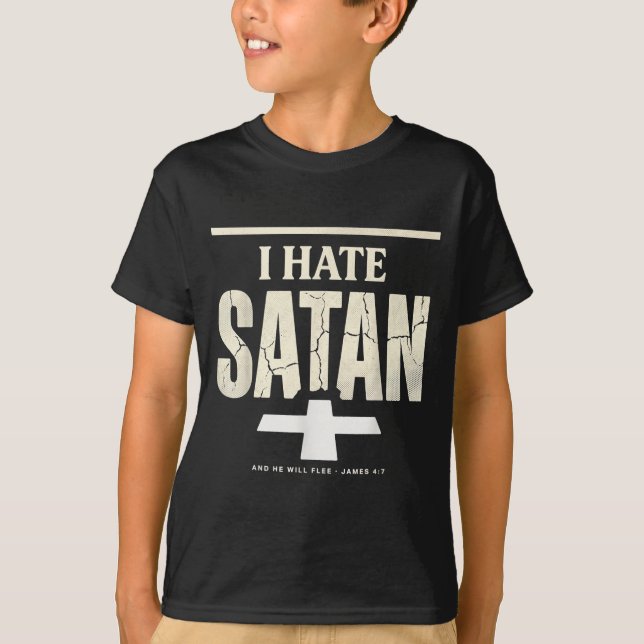 Camiseta Eu Odeio Satanás (Frente)