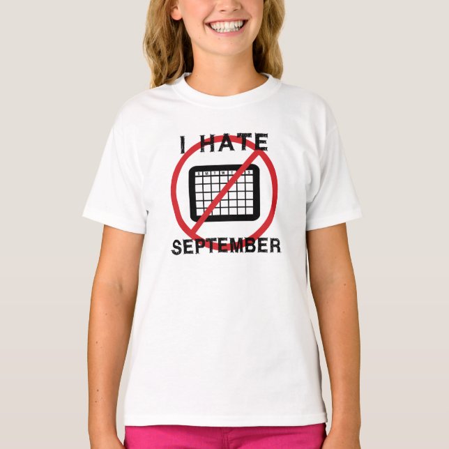 Camiseta Eu Odeio Setembro (Frente)