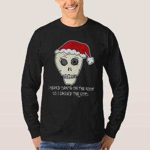 Camiseta Eu Ouvi o Papai Noel No Telhado Scull anti Natal