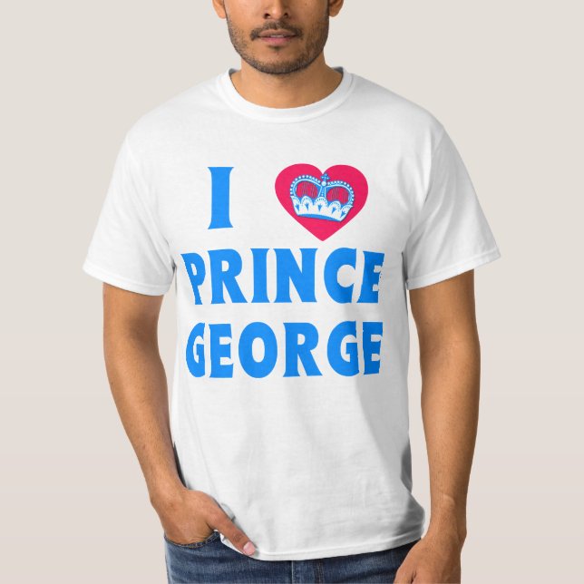 Camiseta EU OUVI PRINCE GEORGE com coração e coroa (Frente)