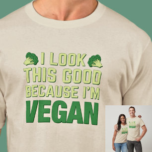 Camiseta Eu pareço tão bom porque sou Vegan em cor clara
