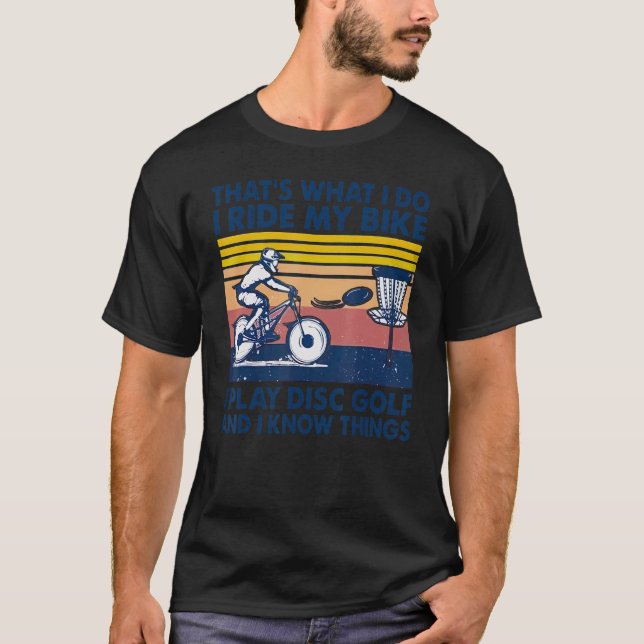 Camiseta Eu Passo Na Minha Bicicleta Eu Toco Golfe De Disco (Frente)