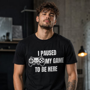 Camiseta Eu Pausar Meu Jogo Humor de Gamer Retrô