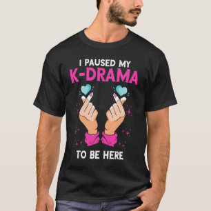 Camiseta Eu Pausei Meu Drama Kpop Heart Coreano Música K Po