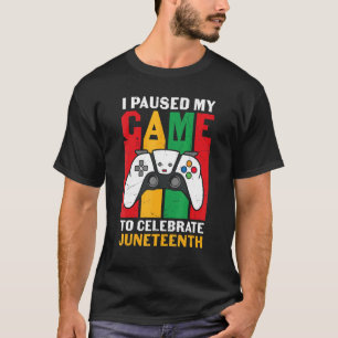 Camiseta Eu Pausei Meu Jogo Para Comemorar Junteeth Black F