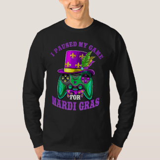 Camiseta Eu Pausei Meu Jogo Para Crianças De Jogo Mardi Gra
