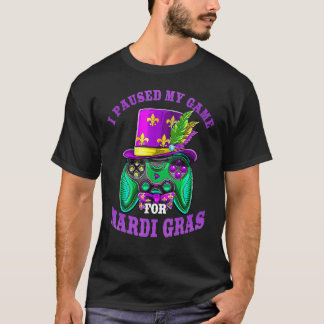 Camiseta Eu Pausei Meu Jogo Para Crianças De Jogo Mardi Gra