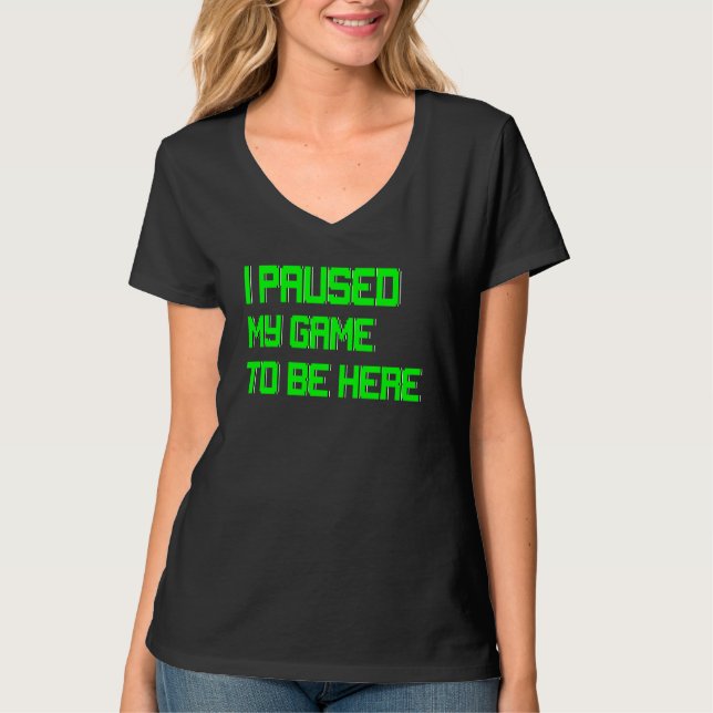 Camiseta Eu Pausei Meu Video games De Jogo Console Gaming E (Frente)