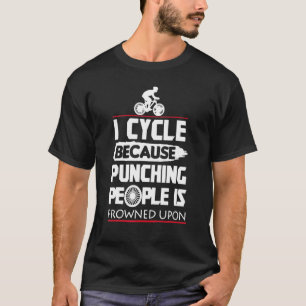 Camiseta Eu pedalo porque dar socos nas pessoas Bicicleta M