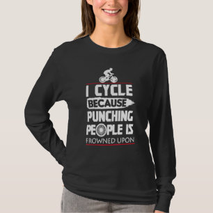 Camiseta Eu pedalo porque dar socos nas pessoas Bicicleta M