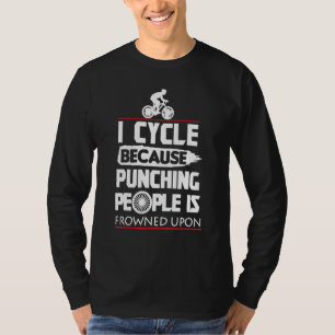 Camiseta Eu pedalo porque dar socos nas pessoas Bicicleta M