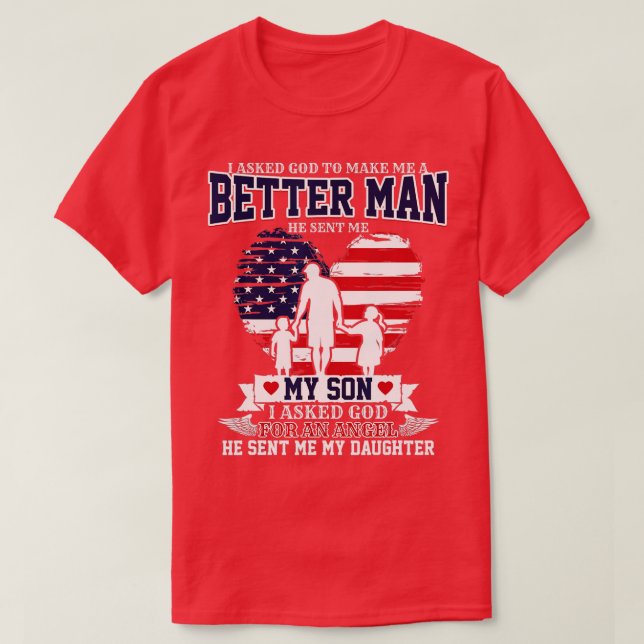 Camiseta Eu Pedi A Deus Para Me Fazer Um Homem Melhor Que E (Frente do Design)