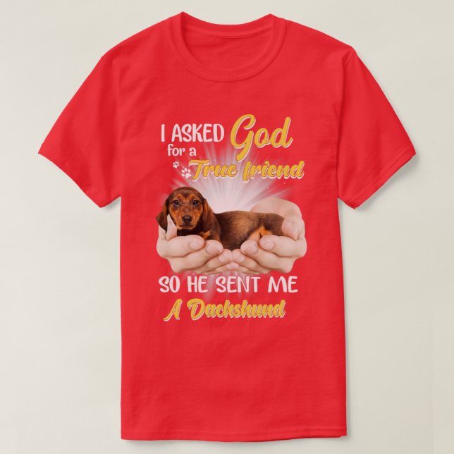 Camiseta Eu pedi a Deus um amigo verdadeiro, então ele me m (Frente do Design)