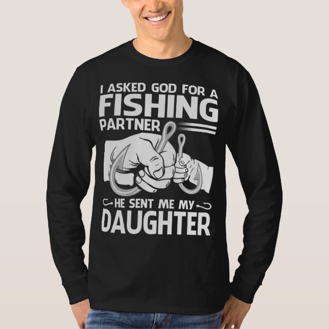 Camiseta Eu Pedi A Deus Um Parceiro De Pesca Que Ele Me Env (Frente)